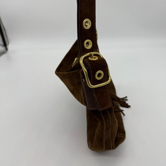 Coach Vintage 1421 Brown Soho Demi Shoulder Bag Fringe Suede - Picture 12 of 12